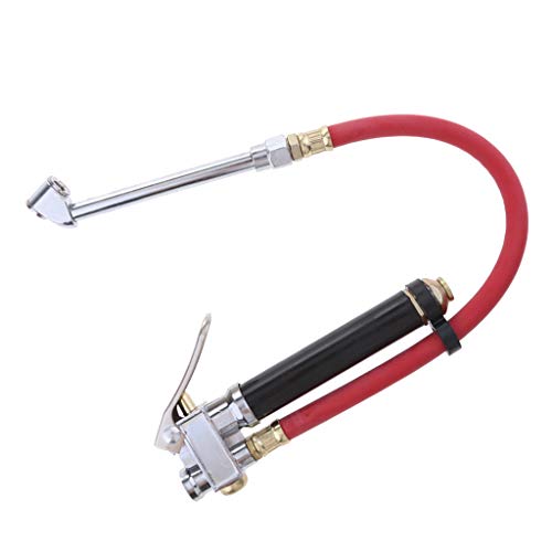 Fenteer Tire Inflator Gauge with Heavy Duty Straight Head Air Chuck 0