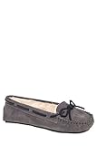 Minnetonka Slippers Womens Cally Genuine Soft Suede 7 Gray 4015
