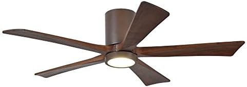 52" Matthews Irene-5HLK Bronze Hugger Ceiling Fan with LED and Remote