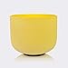 TOPFUND Yellow E Note Crystal Singing Bowl Solar Plexus Chakra 10 inch with Heavy Duty Carrying Case and Suede Mallet
