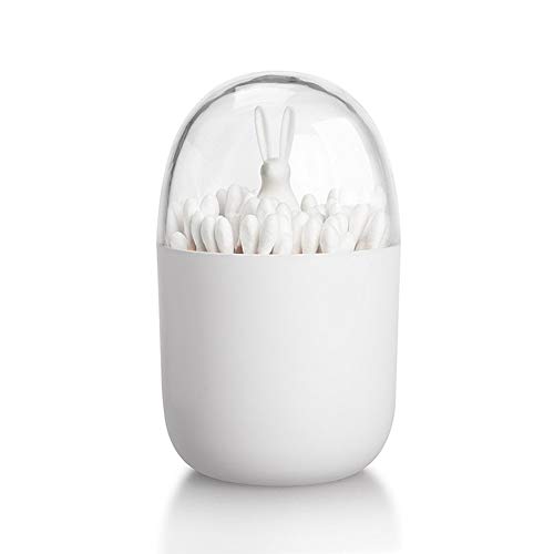 Studyset Cotton Swab Holder Organizer, Dustproof Table Decorative Toothpick Cotton Swab Storage Box Animal Rabbit