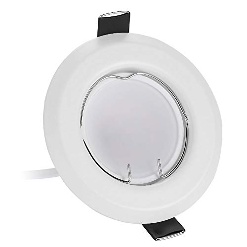 Set of 3 HCFEI Ultra Flat LED Recessed Spotlights in White with Module 230 V I W 320 Lumen Warm 3000 K Beam Angle 120° Dimmable 55 mm Hole Mounting Round Recessed Light