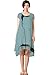 Azbro Women's Ink Painting Print Short Sleeves Loose Fit Plus Size High-Low Dress
