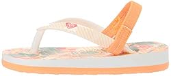 Roxy Kids' TW Pebbles VI Flip Flop Sandals, peach