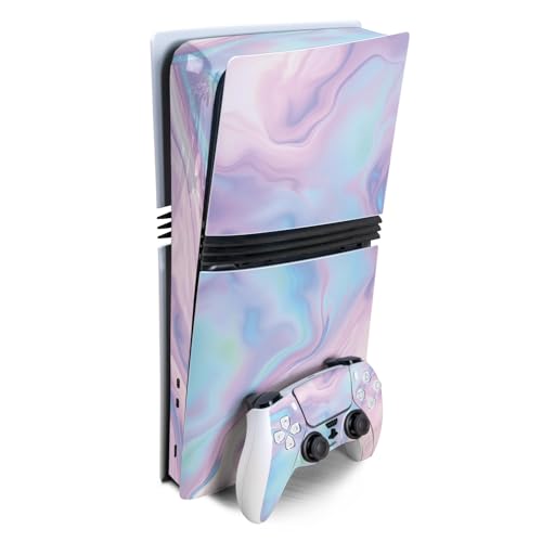 Gaming Skin Compatible with Sony PlayStation 5 PS5 Pro Bundle - Pastel Wave - P…