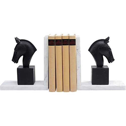 Kare Design Bookend Horse, 2er Set, White, 21x36x8 cm, book holder, Design, Home decor, Horse motif, Interior, Decoration, Home trend, Gift, Table decor, Living room