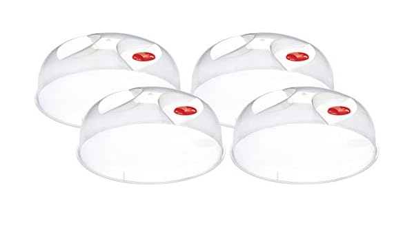 Heidrun - Cubierta de plástico Transparente para microondas (4 x ...