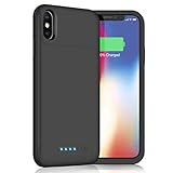 Battery Case for iPhone X/XS/10, Yacikos 5200mAh Portable Charging Case Rechargeable Extended Battery Pack for iPhone X/XS/10 (5.8') Protective Backup Power Bank Cover（Black）