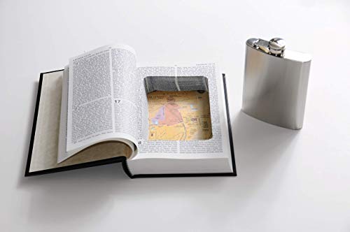 Angel or Devil Halloween Costume Accessory - Black Holy Bible Book Safe w/ 8oz Hidden Steel Flask - Nun Jesus Pope Priest Moses Supernatural - Thumbnail 3