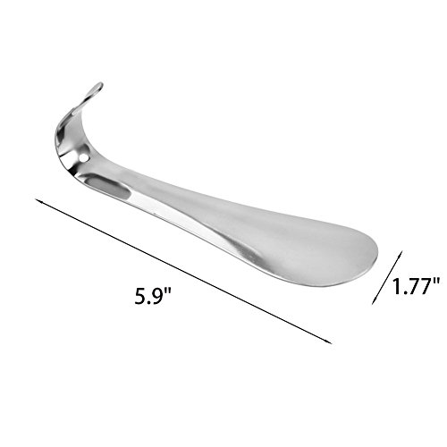CGMJ 2 Pcs 5.9" Length Stainless Steel Shoe Horn Suitable for Travel