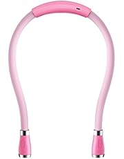 SingHong Neck Book Light Reading Lamp, Rechargeable, Hands Free, 4 LED Bulbs, 4 Adjustable Brightness, for Knitting, Crafting, Crochet and Reading in Bed (Pink)