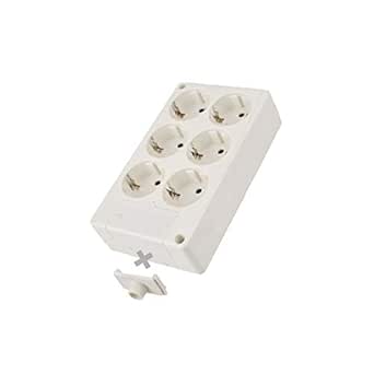 Solera 8106 - Base bipolar de 6 tomas, con T/T lateral 16A 250V. Material LH, blanco.