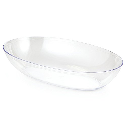 Creative Converting 6-Count Form and Function Small Plastic Oval Bowls, Clear