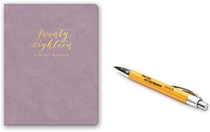 Orange Circle Studio 2018 Leatheresque Monthly Planner, Aug. 2017 - Dec. 2018, Practically Purple & Comes with Kemah Pen Made From Natural Bamboo