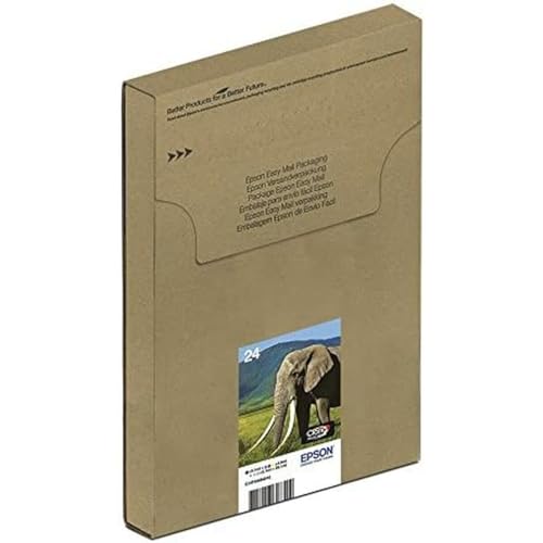 Epson 24 Elephant Genuine Multipack, 6-colours Claria Photo HD Ink Cartridges, Cyan