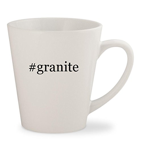 Click Here to See More Images #granite - White Hashtag 12oz Ceramic Latte Mug Cup