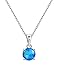 Mints Blue Opal Pendant Necklace 4 Prongs Setting Solitaire Fine Jewelry for Women