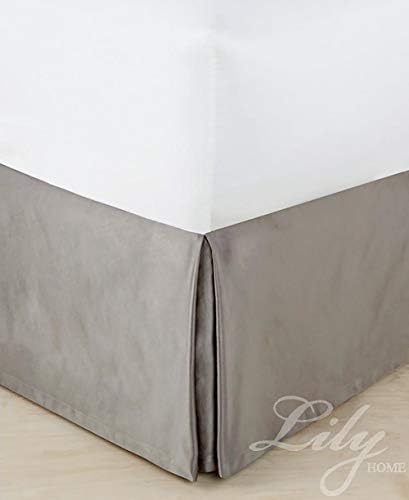 JIAOXM Bedding pleated bed skirt, luxurious velvet, easy to fit anti-wrinkle solid color hotel quality fabric - with platform, drop 14 inches,A,100x200cm(39x79inch)