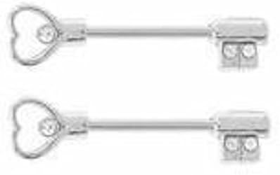 Nipple Ring Bars Skeleton Key Body Jewelry Pair 14 gauge