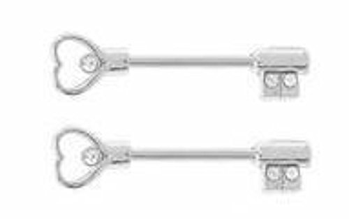 Nipple Ring Bars Skeleton Key Body Jewelry Pair 14 gauge
