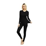 VIPEX Women’s Micromodal Thermal Underwear Low Collar Invisible Long Johns Winter Base Layering Set
