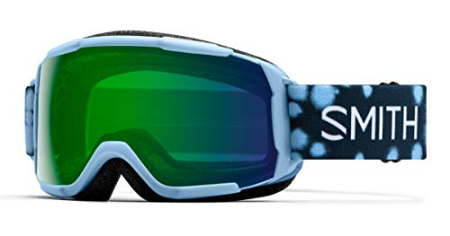 Smith Optics Grom Youth Snowmobile Goggles - Smokey Blue Dots/Chromapop Everyday Green Mirror/One Size