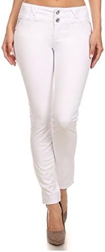 Silver Diva Butt Lifting Candy Color Jeans (7, White)