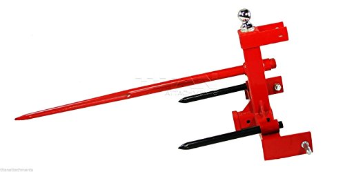 Titan 3 Pt Cat 1 Tractor Trailer Receiver Hitch, 49" Hay Spear & 2 Stabilizers - Thumbnail 2