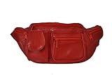 LeatherBoss Red Fanny Pack with Cell Phone Holder - Red - 13.3/4
