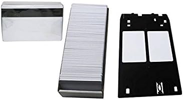 Reediy 100 Glossy HiCo Magnetic Stripe Blank Inkjet PVC ID and Badge Cards Set with Canon J Tray for Two Side Printing - Make Your Own Waterproof Credit Card Size Cards