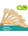 QL-ben Bamboo Utensil Set Cooking Spoons Set of 6 Bamboo Kitchen Tools Cooking Spatulas Set Perfect for Nonstick Pan Cookware Natural Tuners