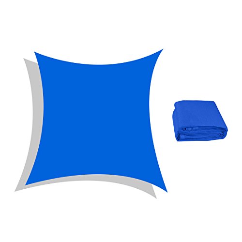 Peaktop 98% UV Block 24x24 Ft Square Sun Shade Sail Canopy Sun Shelter Perfect for Outdoor Patio Garden Swimming Pools Blue