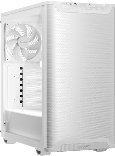be quiet! Pure Base 501 Airflow Window White PC-Gehäuse, 2 vorinstallierte Pure Wings 3 140mm PWM-Lüfter, hoher statischer Druck, USB 3.2 Gen. 2 Type