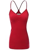 Doublju Womens Sleeveless Spaghetti Straps Long Cotton Cami Tank Top