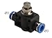 PneumaticPlus SCF-1/4 Air Flow Control Valve with Push-to-Connect Fitting, In-Line Speed Controller Union Straight - 1/4