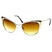 zeroUV - Womens Fashion Full Metal Metallic Cat Eye Sunglasses