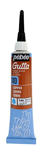 Pebeo Setasilk Silk Painting Water Based Gutta 20-Milliliter Tube, Copper