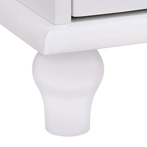 GentleShower Storage Cabinet, Wooden Floor Cabinet with 2 Doors and 2 Shelves, Home Fashions Cabinet Cupboard with White Finish and Stylish Design, Snow White