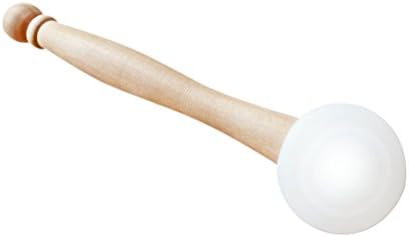Rubber Ball Striker Mallet with Wooden Handle for Crystal Singing Bowls Sound Healing Yoga Meditation 7.87 Inch (20CM) White