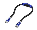 Book Light of Led Lights,New Kind of Lamp,Flexible,Hands Free，4 super bright leds bulbs,Around the Neck(Blue)