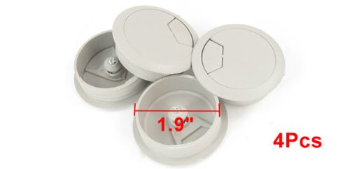 uxcell 4 Pcs 1.9" Dia Gray Plastic Desk Table Top Cable Wire Grommets