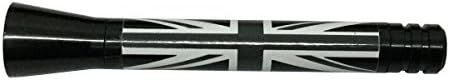 Panpage Radio Stubby Black White Union Jack Flag Aluminum Screw Base Alloy Car Stylish Antenna 14mm x 77mm x 9mm For All Brand Car Auto External Accessories