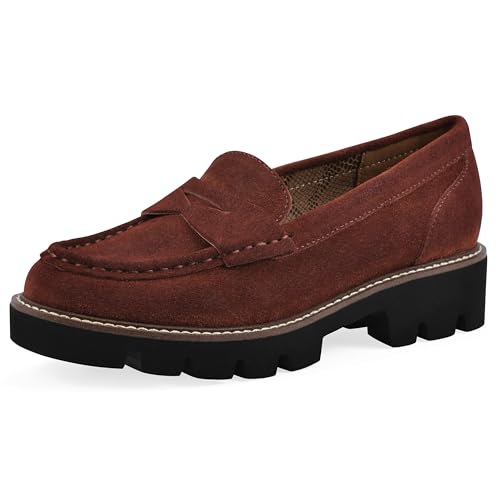 White Mountain Women's Gunner Penny Loafer, Rust Suede, 8.5 W