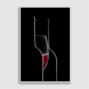 Framed Canvas Wall Art Wine Glass Canvas Prints Home Artwork Decoration for Living Room,Bedroom - 16x24 inches