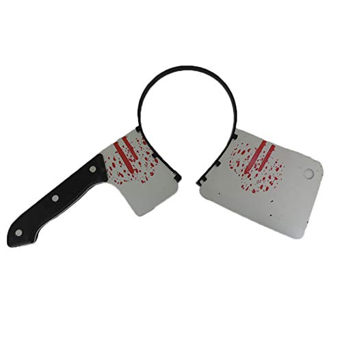 Bloody Cleaver Hatchet Through The Head Headband Costume Accessory