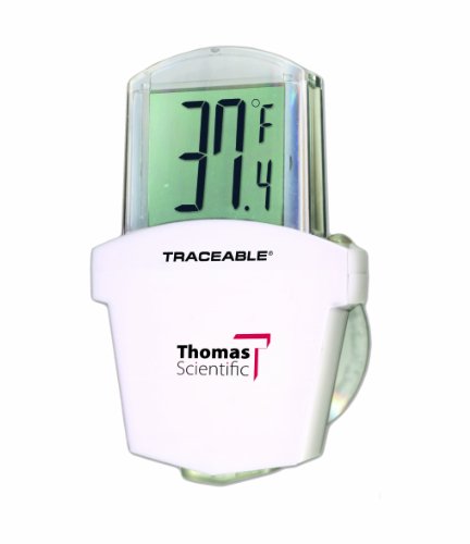 Thomas Traceable Big-Digit Ultra Refrigerator Thermometer, + or - 0.5 degree accuracy, 22 to 140 degree F, -30 to 60 degree C