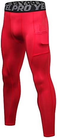 Men's Compression Pants Workout Leggings with Pocket Hiking Performance Running Tights Athletic Pants/Thermal Underwear