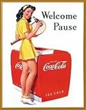 Coca Cola Coke Welcome Pause Tennis Retro Vintage Tin Sign , 13x16
