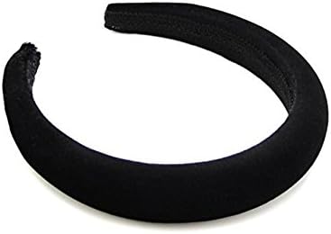Fulla2116 2.5 cm Thick Padded Velvet Head Bands. (Black)