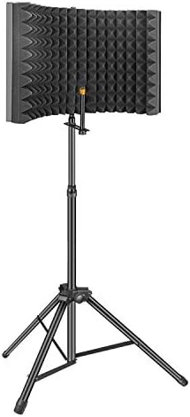 Aokeo Skilled Studio Recording Microphone Isolation Protect, Pop Filter.Excessive Density Absorbent Foam is Used to Filter Vocal. Appropriate for Blue Yeti and Any Condenser Microphones(AO-302 With Stand)